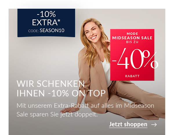 Midseason Sale: -40% auf Mode & 10% on top