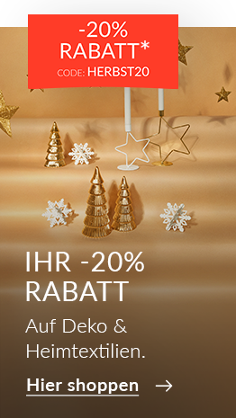 -20% Rabatt auf Deko & Heimtextilien