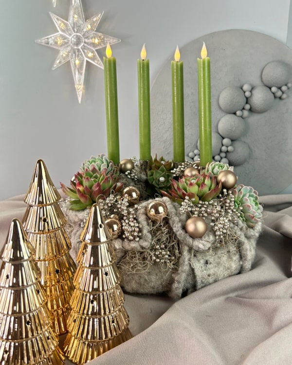 Kreative Weihnachtsdeko mit Sukkulenten