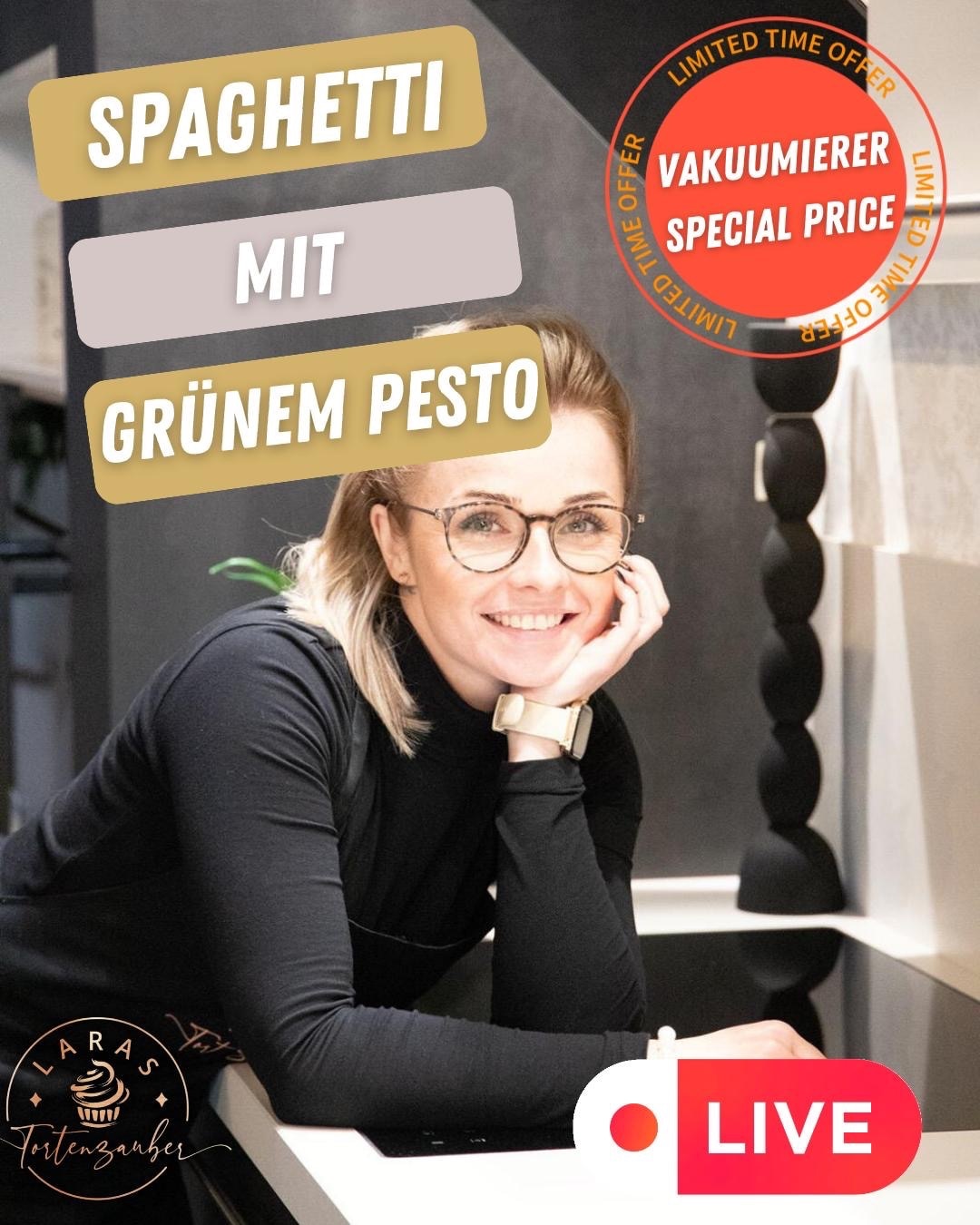 Spaghetti mit grünem Pesto😍